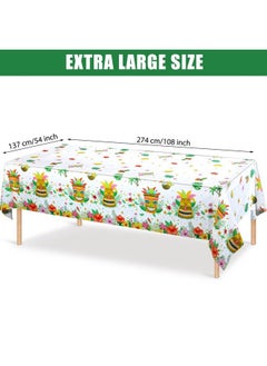 Breling 3 Pieces Tiki Party Decorations Tablecloths Hawaiian Luau Table Covers Plastic Disposable Tropical Table Clothes For Aloha Tiki Bar Tropical Summer Beach Pool Birthday Party Supplies 54 X 108 Inches  - Image 3