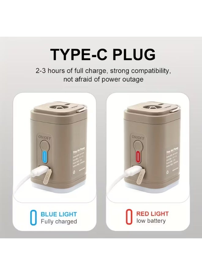 Wireless Mini Air Pump with LED Light – USB Rechargeable Automatic Air Compressor for Outdoor Camping, Beach, and Travel – Portable Electric Inflator - Image 4