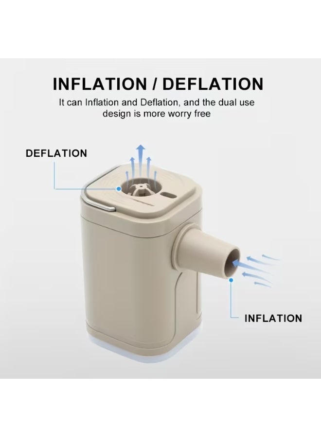 Wireless Mini Air Pump with LED Light – USB Rechargeable Automatic Air Compressor for Outdoor Camping, Beach, and Travel – Portable Electric Inflator - Image 5