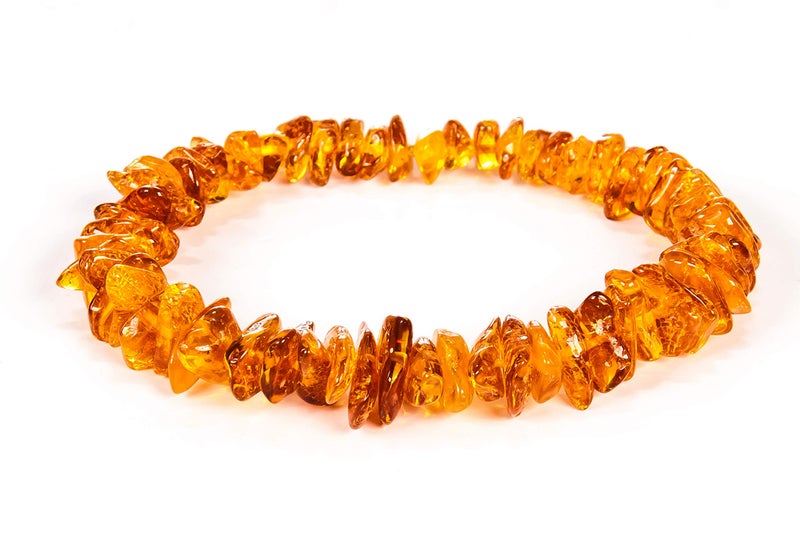 AMBERAGE Natural Baltic Amber Bracelet for Adults (Women/Men) - Hand made From Polished/Certified Baltic Amber Beads(4 Colors) (HONEY) - Image 1