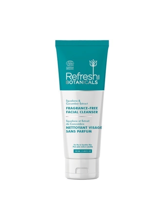 Refresh Botanicals Fragrance-Free Facial Cleanser, ECOCERT COSMOS Certified Organic Face Wash, Gentle Soap-Free Cleanser with Cucumber & Cornflower, Hydrating Makeup Remover for Sensitive Skin, Vegan, Cruelty-Free, Made in Canada - Image 1