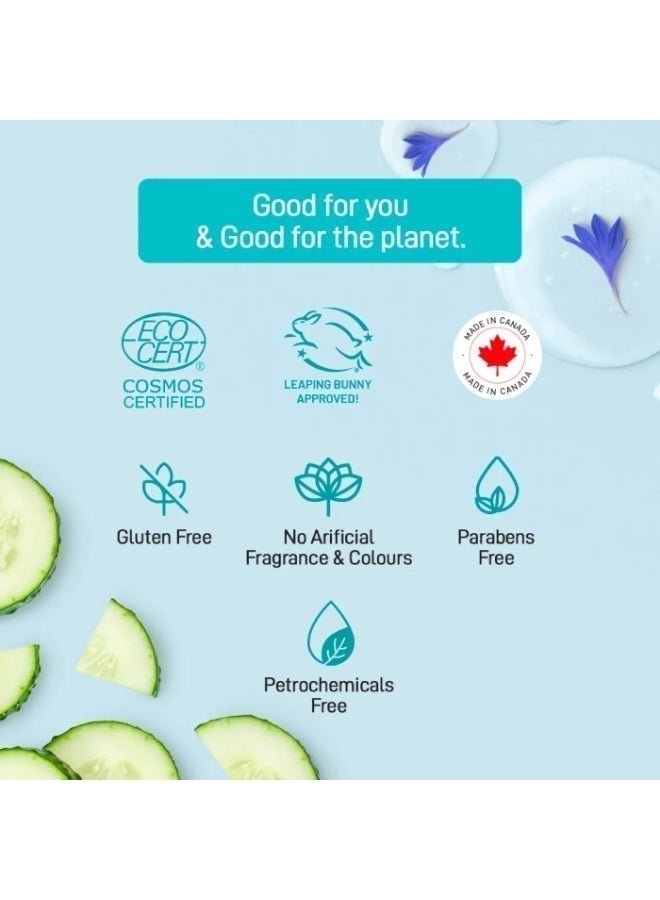 Refresh Botanicals Fragrance-Free Facial Cleanser, ECOCERT COSMOS Certified Organic Face Wash, Gentle Soap-Free Cleanser with Cucumber & Cornflower, Hydrating Makeup Remover for Sensitive Skin, Vegan, Cruelty-Free, Made in Canada - Image 4