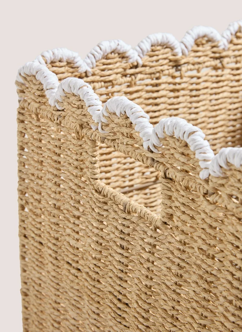 Matalan Scallop Collapsible White Edge Basket Natural
