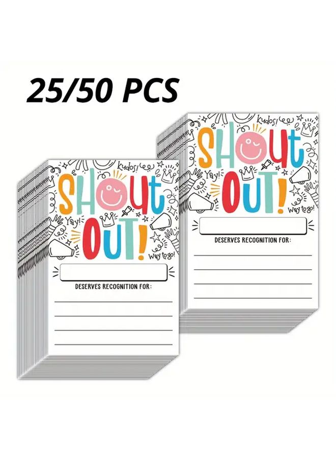 25pcs Invitation Graffiti Calling Cards Thank You And Recognition Reward Cards 15.2x10.2cm 6x4inch Suitable For Teachers Employees Office Staff Work Bulletin Board - Image 1