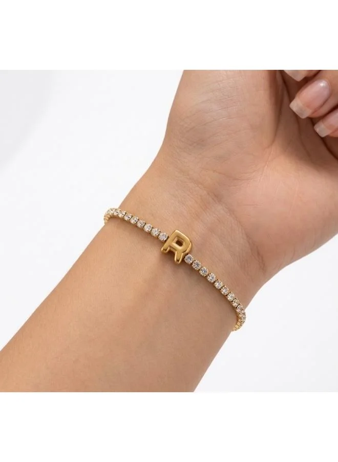 روفو Letter R Initial Tennis Bracelet