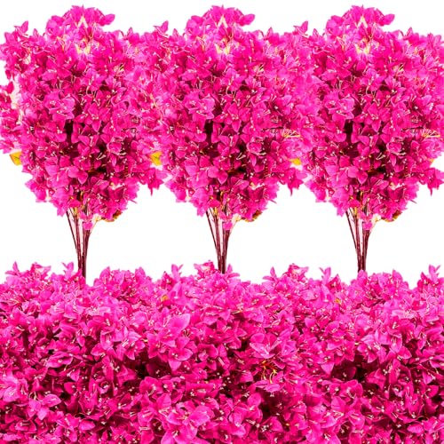 Yuxung 30 Pack Artificial Bougainvillea Floral 38 Silk Long Stem Bougainvillea Plants Hanging Table Centerpiece for Home Wedding Indoor Outdoor Decorations Rose Purple - Image 1