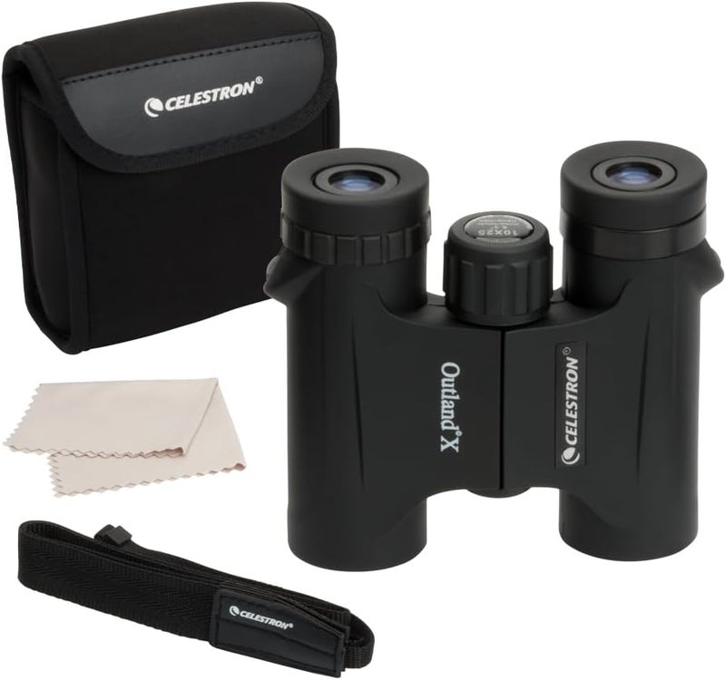 Celestron Outland X 10x25 Binoculars Waterproof & Fogproof Binoculars Compact Binoculars for Adults Multi–Coated Optics and BaK–4 Prisms Protective Rubber Armoring - Image 1