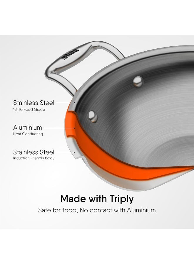 Stahl قدر ستال المصنوع من الفولاذ المقاوم للصدأ، قطعة واحدة، فضي (9.5 بوصة) - Image 3