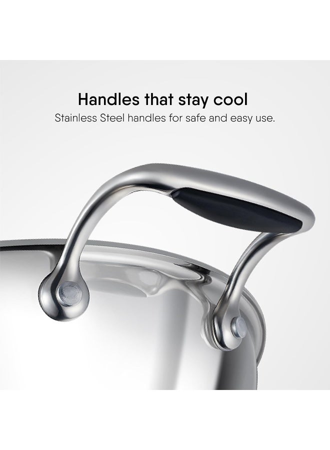 Stahl قدر ستال المصنوع من الفولاذ المقاوم للصدأ، قطعة واحدة، فضي (9.5 بوصة) - Image 4