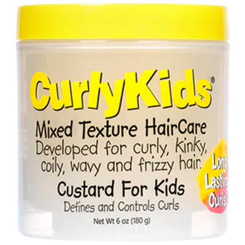 CurlyKids Mixed HairCare Custard for Kids â€“ Lightweight Curl Defining Custard for Curly, Coily, Kinky & Wavy Hair â€“ Frizz Control, Moisturizing & Shine-Boosting Hair Care for Kids â€“ 6oz - Image 1