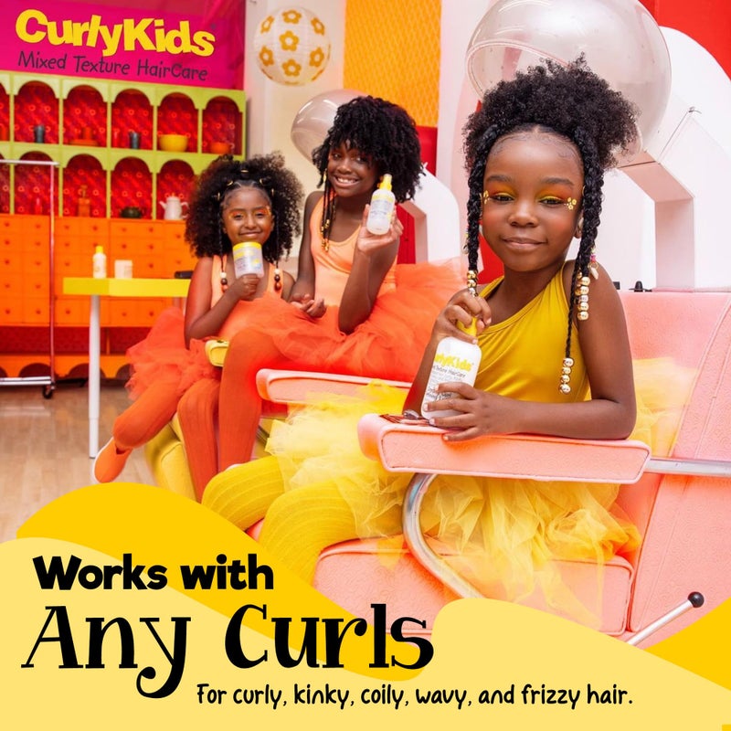 CurlyKids Mixed HairCare Custard for Kids â€“ Lightweight Curl Defining Custard for Curly, Coily, Kinky & Wavy Hair â€“ Frizz Control, Moisturizing & Shine-Boosting Hair Care for Kids â€“ 6oz - Image 4