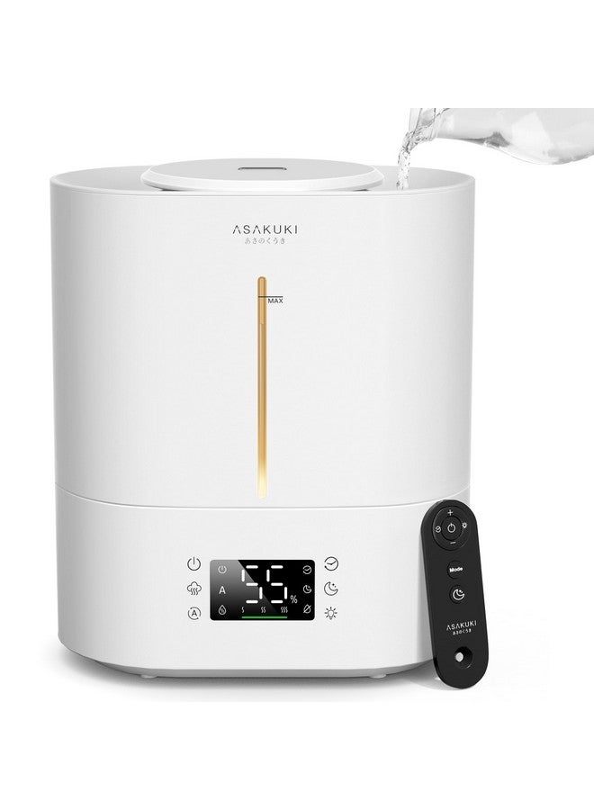 ASAKUKI ASAKUKI Humidifiers for Bedroom Large Room, 4L Top Fill Cool Mist Humidifiers for Baby Nursery & Plants, Adjustable Humidity Control, Smart Auto Mode, Essential Oil Tray, Quiet Sleep Mode with Cleaner  - Image 1
