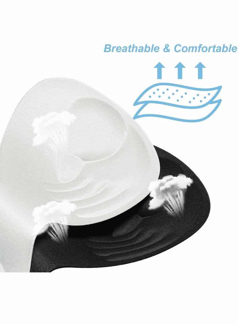 SOLARAE 6 Pieces Bra Pads, Insert Cup Replacement, One Piece Massage Granule Breast Foam Palm Rest Pads for Bikini Tops Swimwear Sports Underwear Spacers(Beige, Black, White) - Image 2