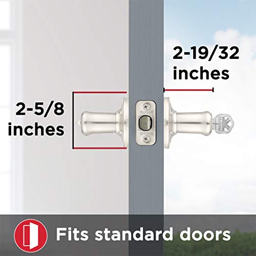 Kwikset Tustin Entry Door Handle with Lock and Key, Secure Keyed Reversible Lever Exterior, For Front Entrance and Bedrooms, Matte Black, Pick Resistant Smartkey Rekey Security and Microban - Image 5