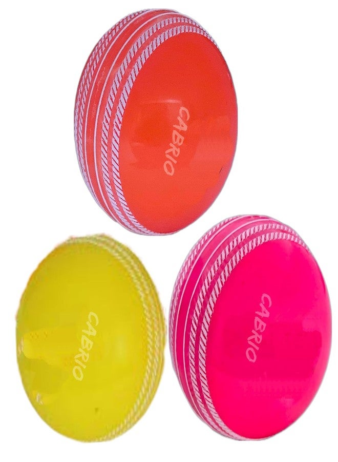 CABRIO Cricket I 10 Rubber Synthetic Ball Pack Of 3, Best For Practice And Training, All Age Groups,Multicolor - Image 5