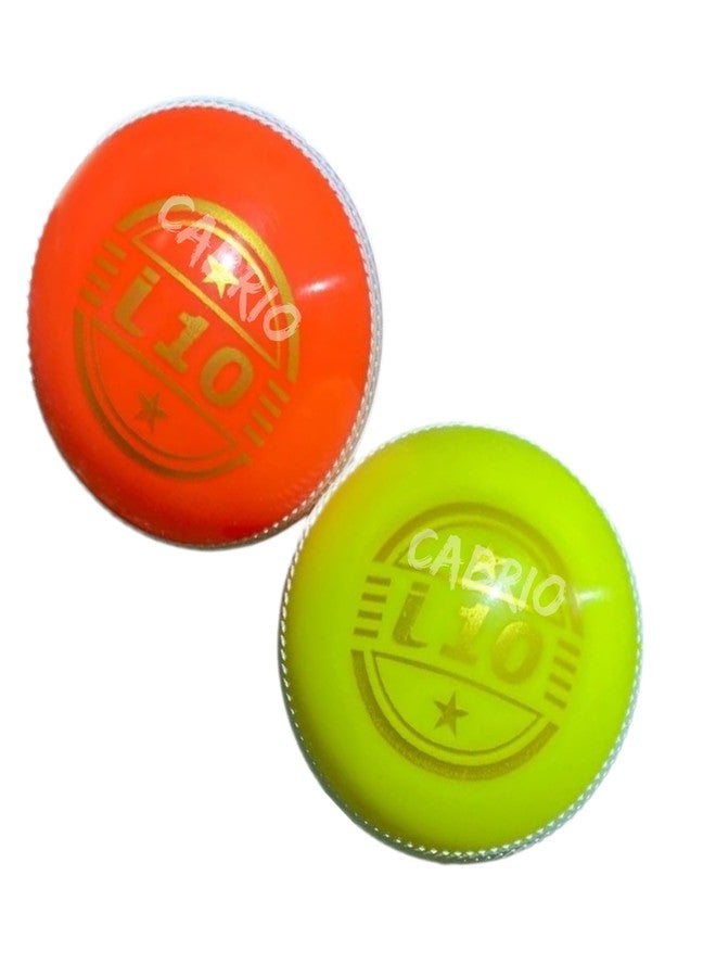 CABRIO Cricket I 10 Rubber Synthetic Ball Pack Of 3, Best For Practice And Training, All Age Groups,Multicolor - Image 3