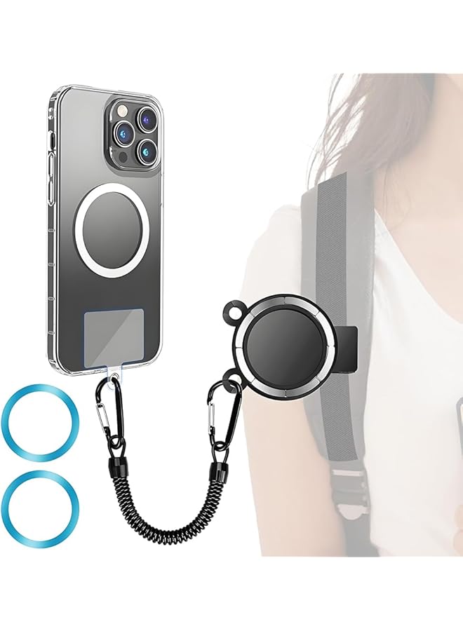 Green Tiger ZORBES Clip Phone Mount for Belt Strong N52 Magnetic Holder, Hands-Free Clip-On Phone Holder for Backpack, Shoulder Strap, and Belt, Secure Magnetic Mount for Smartphones - Image 1