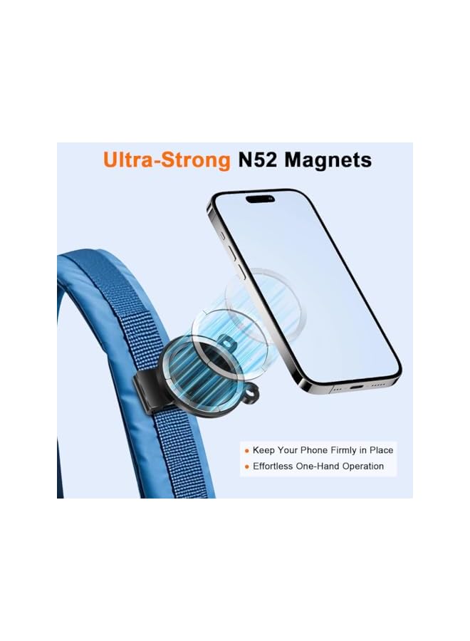 Green Tiger ZORBES Clip Phone Mount for Belt Strong N52 Magnetic Holder, Hands-Free Clip-On Phone Holder for Backpack, Shoulder Strap, and Belt, Secure Magnetic Mount for Smartphones - Image 3