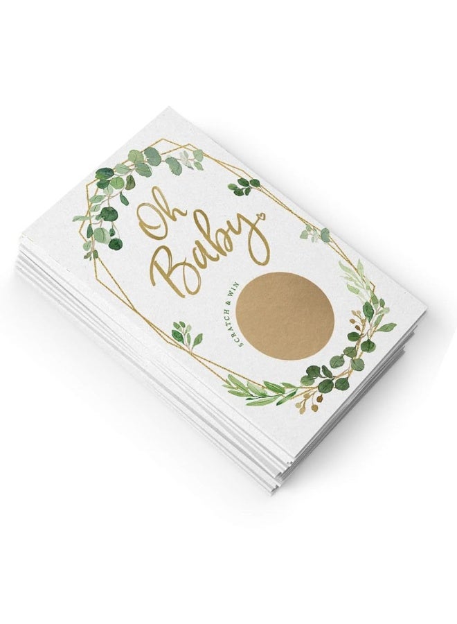 Printed Party Baby Shower Scratch Off Game, Greenery Lottery Ticket, Set of 30 - Image 1