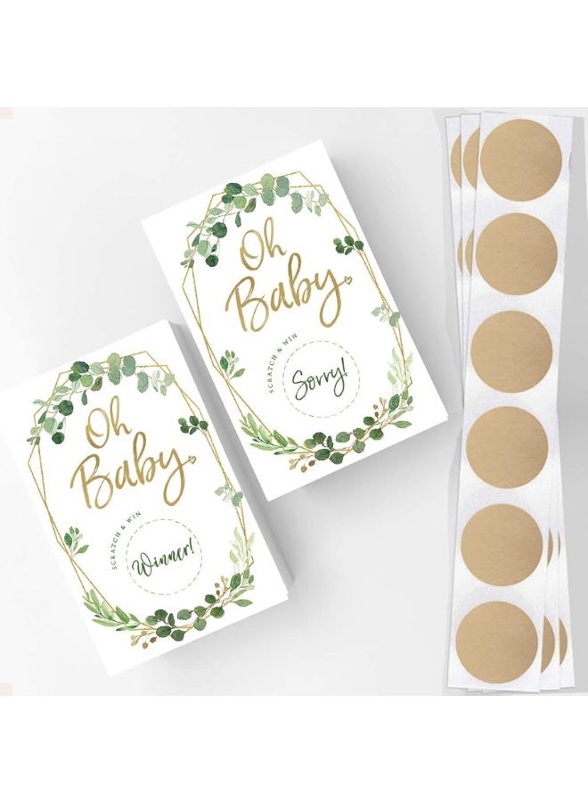 Printed Party Baby Shower Scratch Off Game, Greenery Lottery Ticket, Set of 30 - Image 2