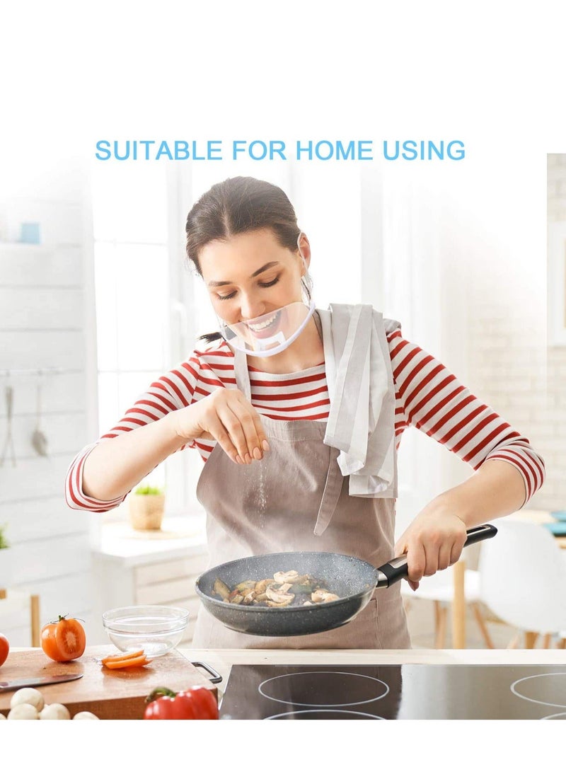 10 Pieces Face Mouth Protection Transparent Plastic Shield Reusable Food Cover Easy to Clean Men Women Anti-Fog and Anti Splash Catering for Hotel Kitchen - Image 5