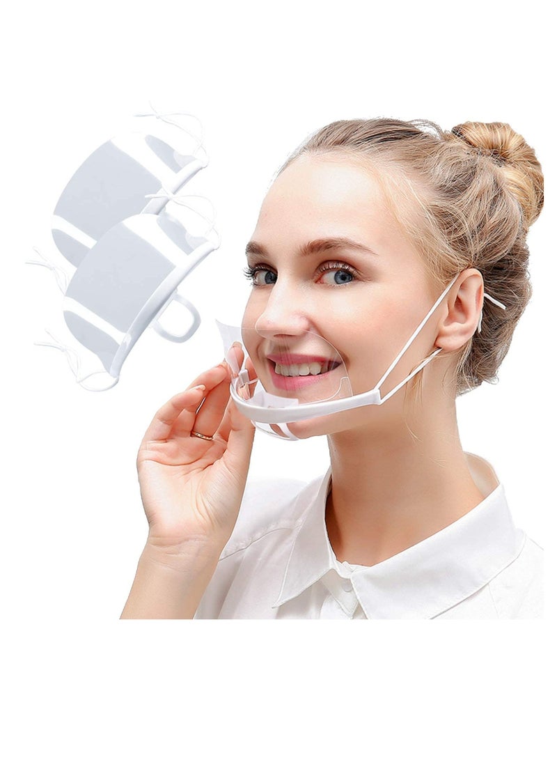 10 Pieces Face Mouth Protection Transparent Plastic Shield Reusable Food Cover Easy to Clean Men Women Anti-Fog and Anti Splash Catering for Hotel Kitchen - Image 1