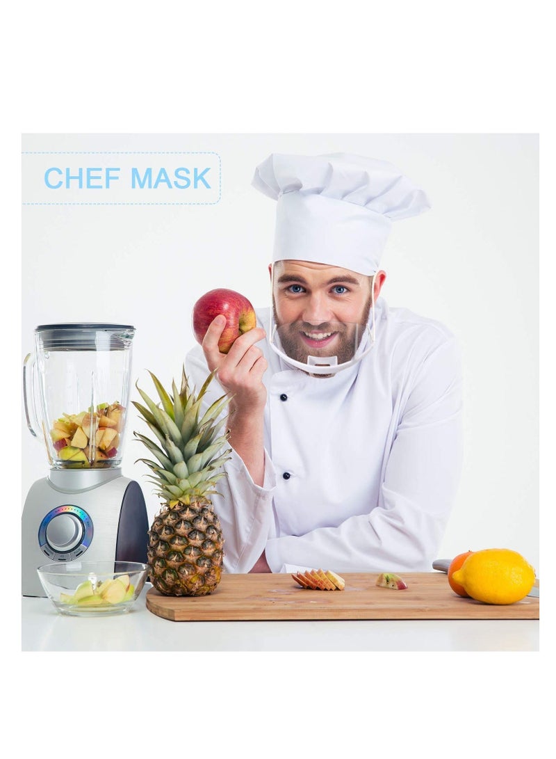 10 Pieces Face Mouth Protection Transparent Plastic Shield Reusable Food Cover Easy to Clean Men Women Anti-Fog and Anti Splash Catering for Hotel Kitchen - Image 4