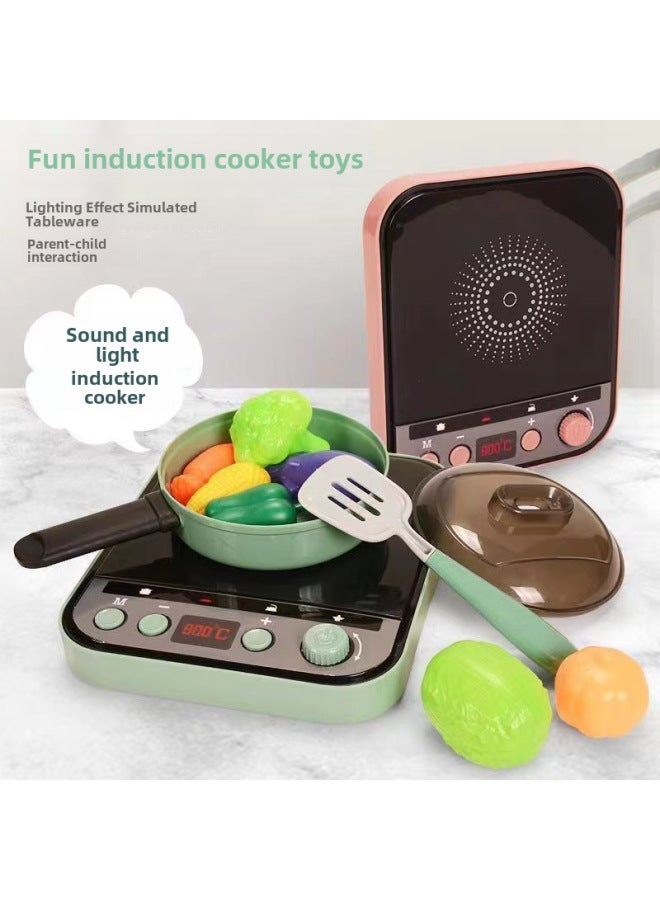 Children's Playhouse Simulation Sound And Light Spray Mini Kitchen Cooking Toys Boys And Girls Cooking Cooking Educational Toys-Color:【green】 Kitchen Table 50 Gift Box-Specifications:With Battery * 3 Small Screwdriver - Image 4