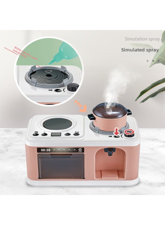 Children's Playhouse Simulation Sound And Light Spray Mini Kitchen Cooking Toys Boys And Girls Cooking Cooking Educational Toys-Color:【green】 Kitchen Table 50 Gift Box-Specifications:With Battery * 3 Small Screwdriver - Image 5