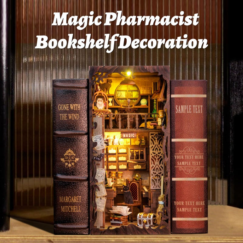 CUTEBEE Book Nook Kit, DIY Booknook Miniature House Tiny House 3D Wooden Puzzle Dollhouse Kit for Adults and Teens, Bookshelf Insert Decor, DIY Craft Gift Model Build - Image 2