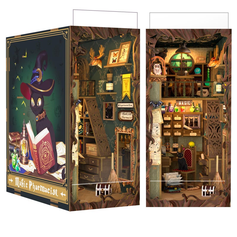 CUTEBEE Book Nook Kit, DIY Booknook Miniature House Tiny House 3D Wooden Puzzle Dollhouse Kit for Adults and Teens, Bookshelf Insert Decor, DIY Craft Gift Model Build - Image 1