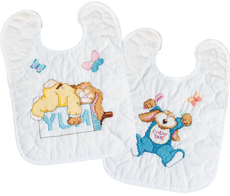 Janlynn Sleepy Bunnies Bibs Stamped Cross Stitch Kit-9-1/2 X11 Set of 2 - Image 4