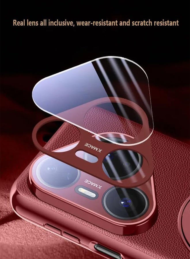 general Magnetic Case Compatible with Huawei Pura 80 Ultra 5G Support Wireless Charging Leather Case All Inclusive Camera Protection Cover with 360° Rotatable Stand - Image 3