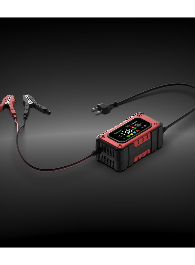 12V 7A LCD Car/Motorcycle Pulse Repair Battery Charger AGM Lead Acid Storage Charger