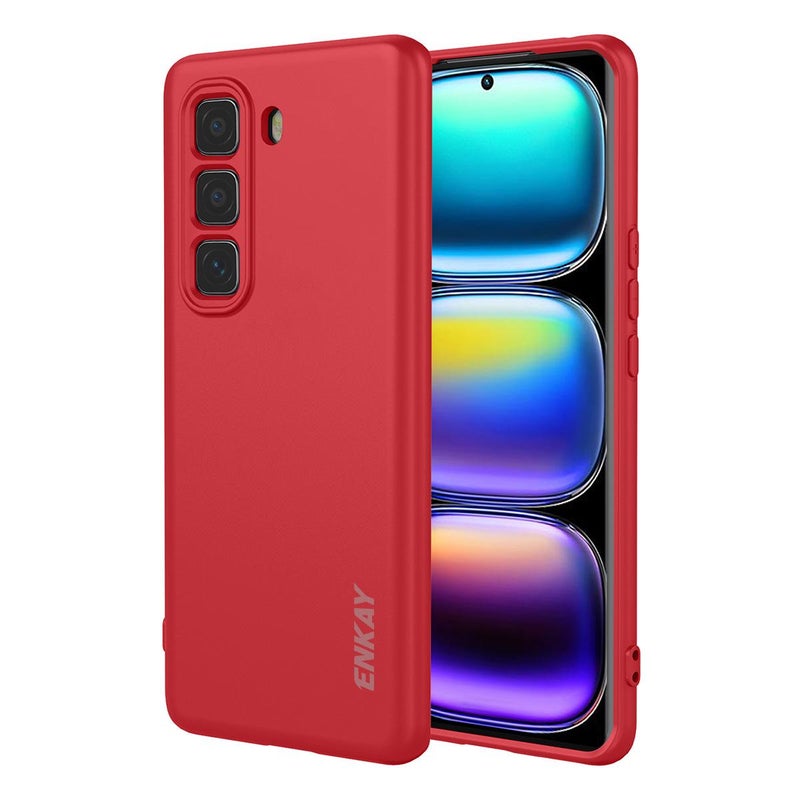 ENKAY For Infinix Hot 50 Pro+ 4G Liquid Silicone Soft Shockproof Phone Case(Red) - Image 1