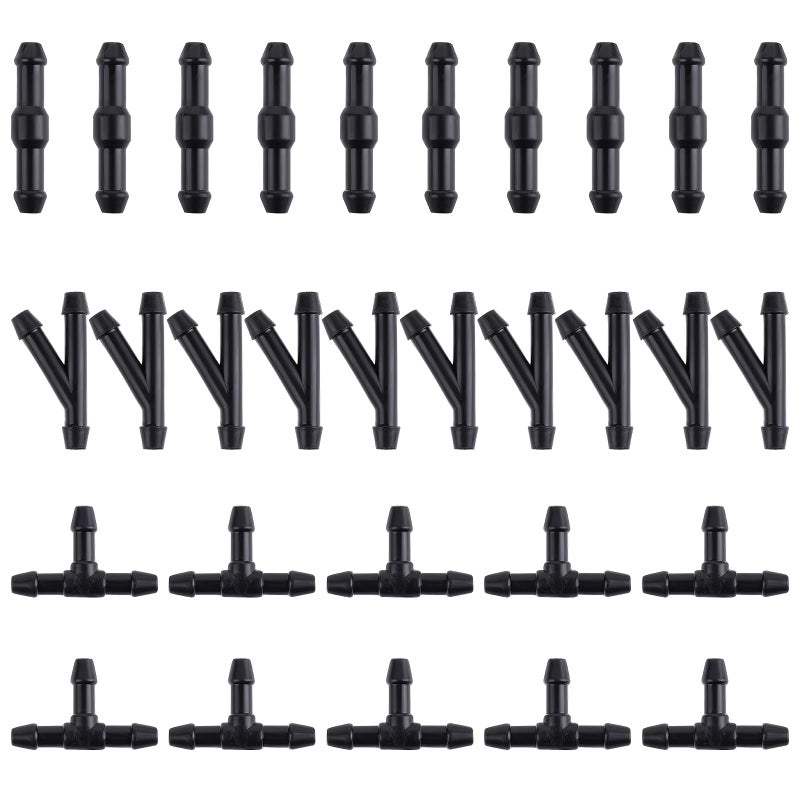 Generic JIEYAO 30 Pcs Windshield Wipers Hose Connectors, 2-Way + 3-Way I/T/Y 3 Type Windshield Hose Kit Water Washer Pipe Adapter Universal Wiper Fluid Windscreen Jet Tubing for Universal Car Washer Nozzles  - Image 1