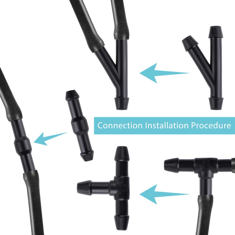 Generic JIEYAO 30 Pcs Windshield Wipers Hose Connectors, 2-Way + 3-Way I/T/Y 3 Type Windshield Hose Kit Water Washer Pipe Adapter Universal Wiper Fluid Windscreen Jet Tubing for Universal Car Washer Nozzles  - Image 2