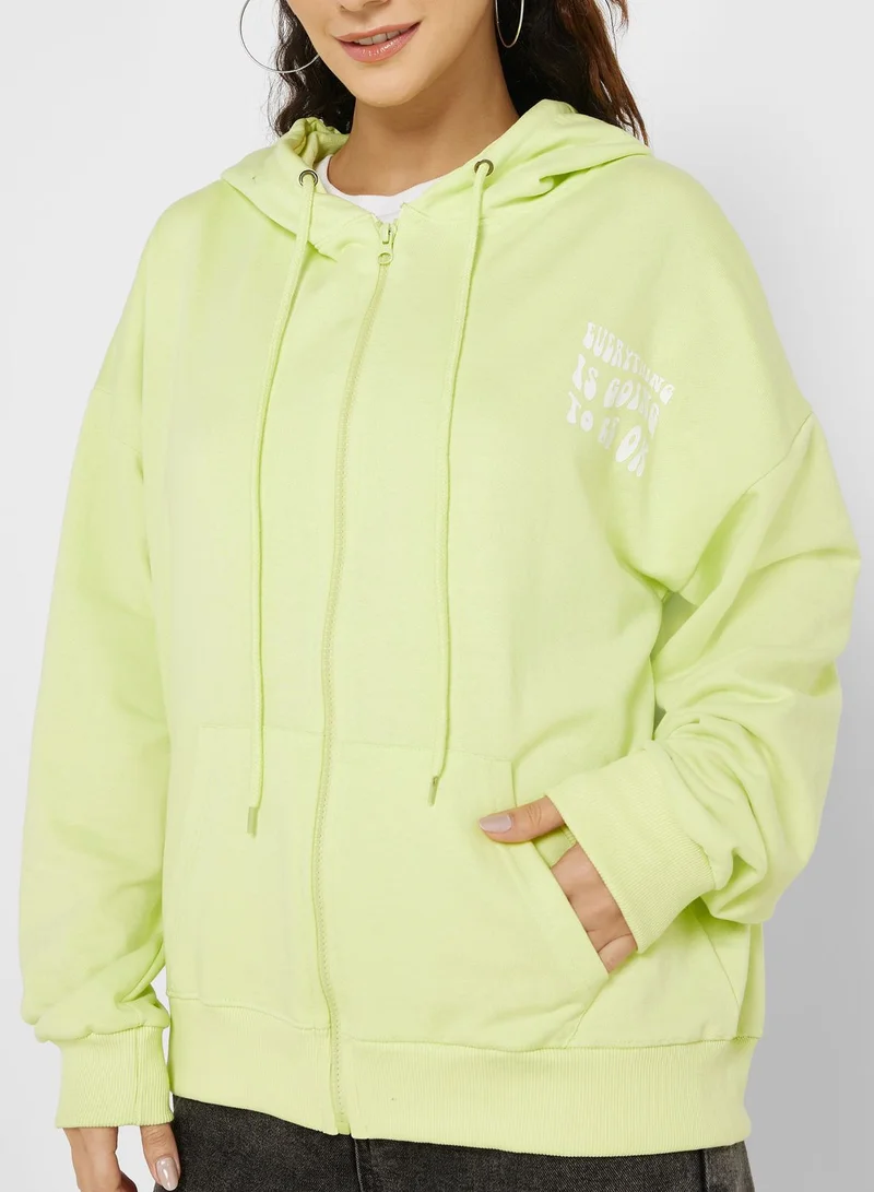 Ginger Graphic Zip Thru Hoodie