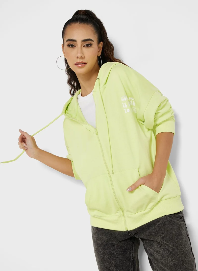 Ginger Graphic Zip Thru Hoodie