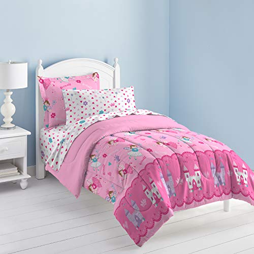 dream FACTORY Dream Factory Magical Princess Ultra Soft Microfiber Girls Comforter Set Pink Twin 