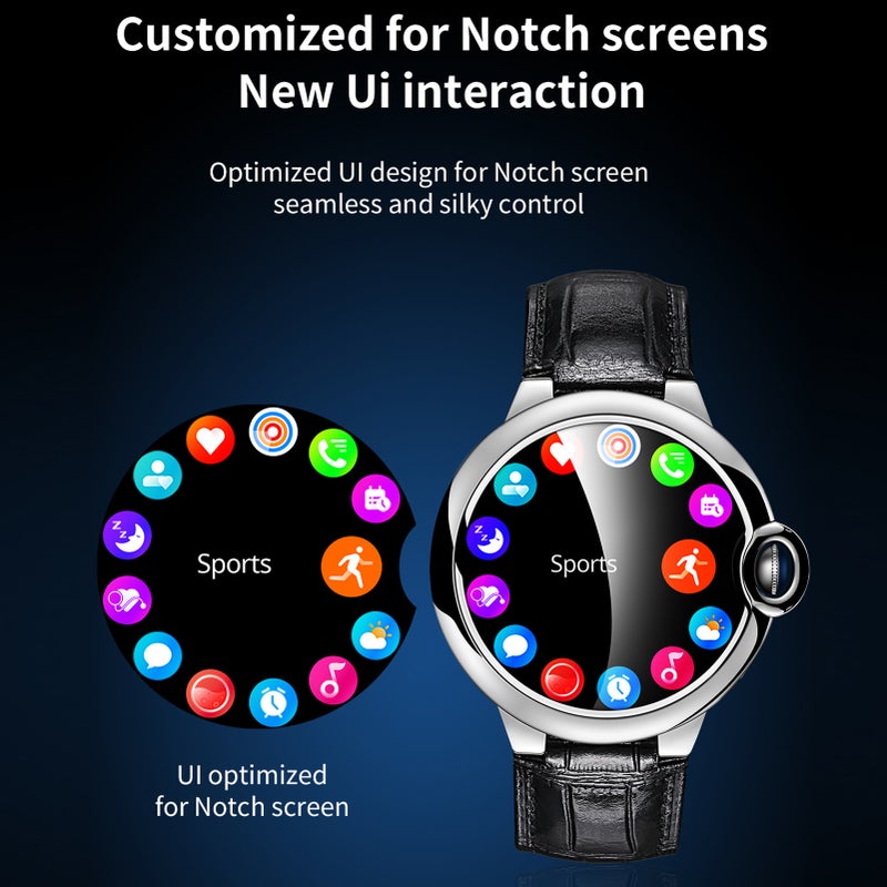 Smart Watch 1.32" HD Notch Screen Metal & Leather Strap - BT Calling Health Testing Smart Watch for Men Women Home Sport Daily Use - Image 5