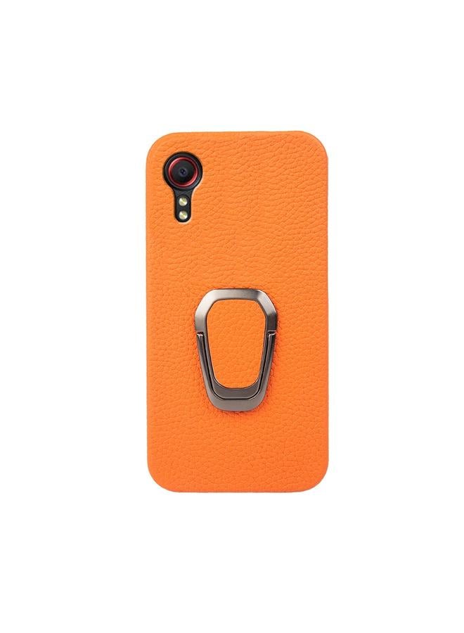S-TOP Case For Samsung Galaxy Xcover 5 / Xcover 5s Ring Holder Litchi Texture Genuine Leather Phone Case - Image 2
