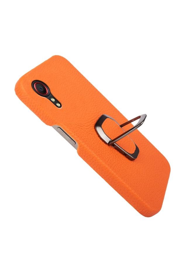 S-TOP Case For Samsung Galaxy Xcover 5 / Xcover 5s Ring Holder Litchi Texture Genuine Leather Phone Case - Image 4