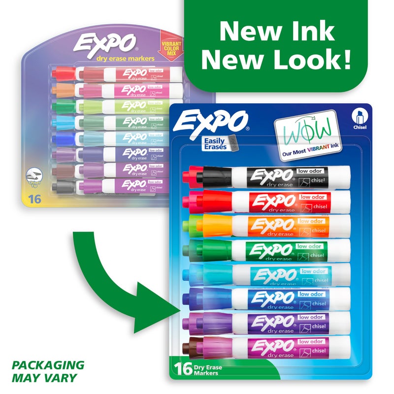 Expo Low Odor Dry Erase Markers Assorted Colors Chisel Tip - Pack of 16 - Image 3