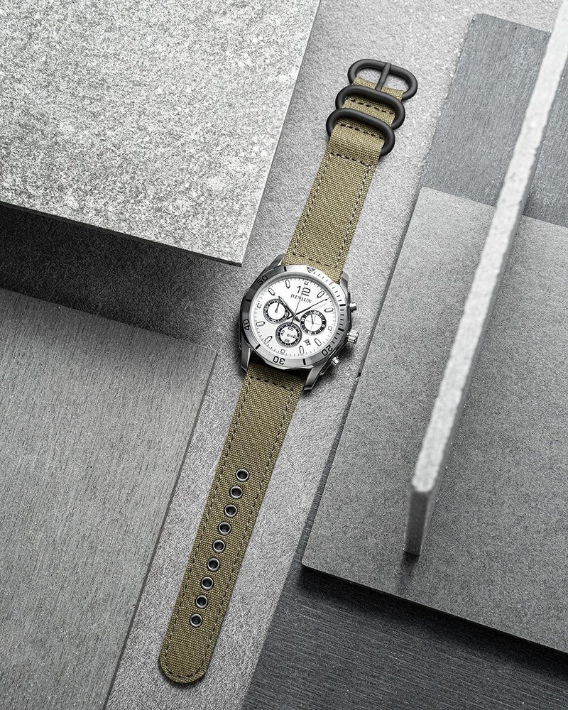 BINLUN Canvas Watch Bands Replacement Cotton Fabric Watch Straps Soft Quick Release Cloth Watchbands in Black Khaki Army Green Blue with Black/Silver Buckle for Men Women 18/20/22/24mm - Image 2