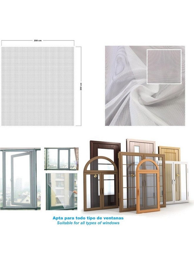 LUANCE Square Shaped Mosquito Net for Windows White 250 x 250 cm 850501 - Image 2