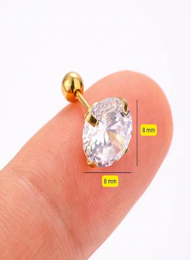 BLACKBOX Gold Plated CZ Stud Earrings for Women - Hypoallergenic Korean Style Crystal Studs| Daily use Jewellery| Best Gift for Birthday, Anniversary & Wedding - Image 4