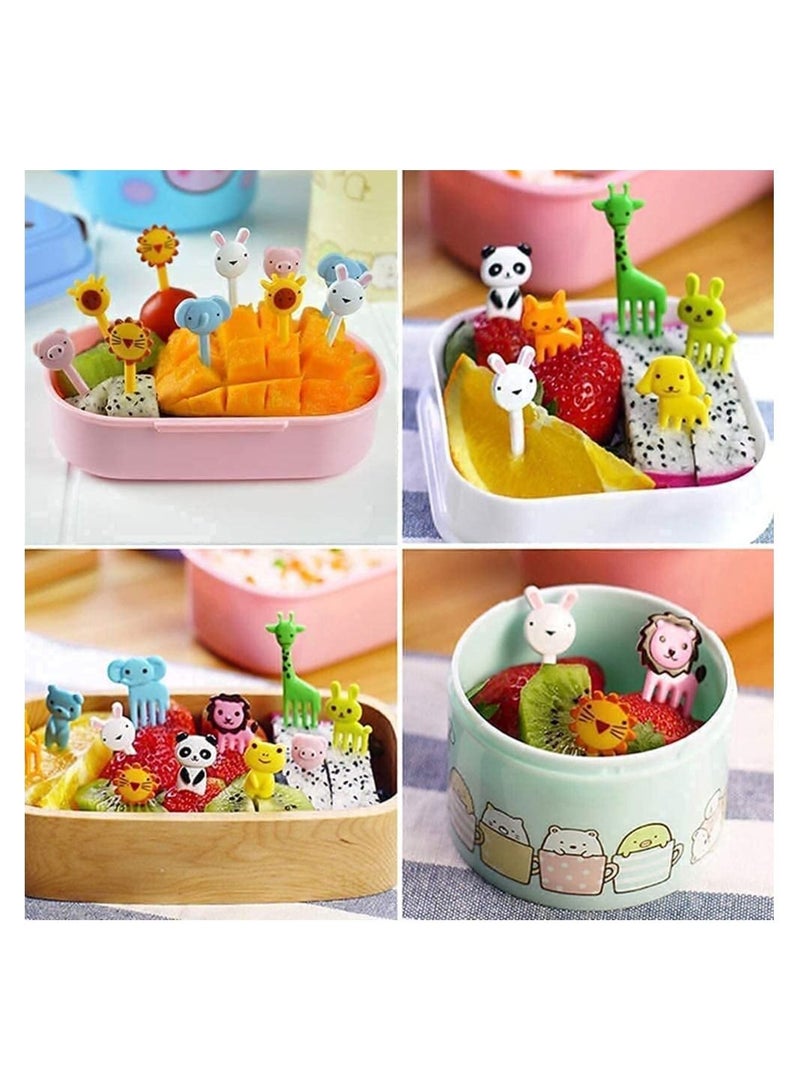 Snack attack 50 Pcs Food Fruit Fork Picks for Kids Cute Animals Bento Box Decor ForksCake Little Forks Dessert Forks Mini Cartoon Toothpick for Cake Dessert Pastry Party Supply - Image 2