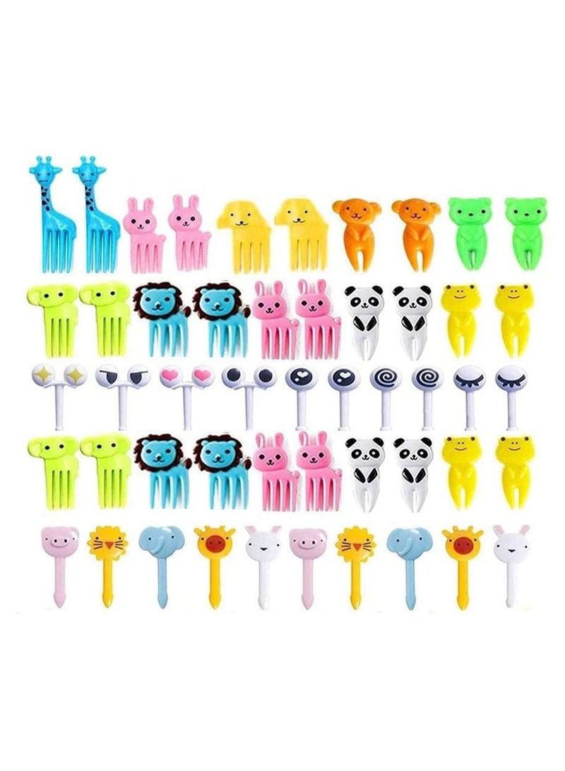 Snack attack 50 Pcs Food Fruit Fork Picks for Kids Cute Animals Bento Box Decor ForksCake Little Forks Dessert Forks Mini Cartoon Toothpick for Cake Dessert Pastry Party Supply - Image 1