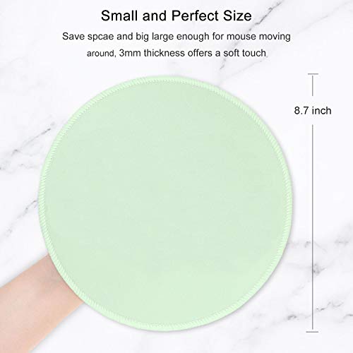 Hsurbtra Mouse Pad, Premium-Textured Small Round Mousepad 8.7 x 8.7 Inch Lake Green, Stitched Edge Anti-Slip Waterproof Rubber Pretty Cute Computer Mat for Office Home Gaming Laptop Men Women Kids - Image 2